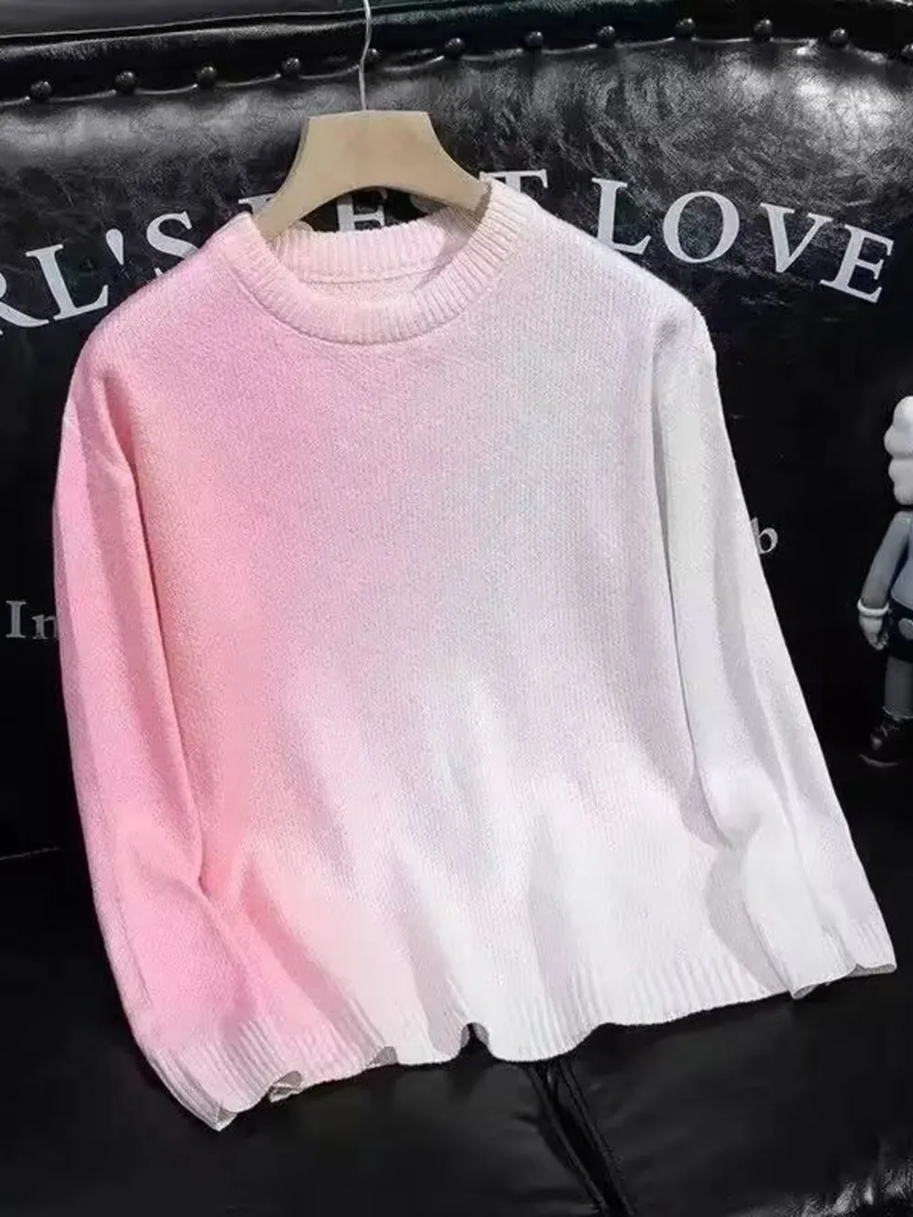Men's Gradient Round Neck Knitted Pullover, image 2