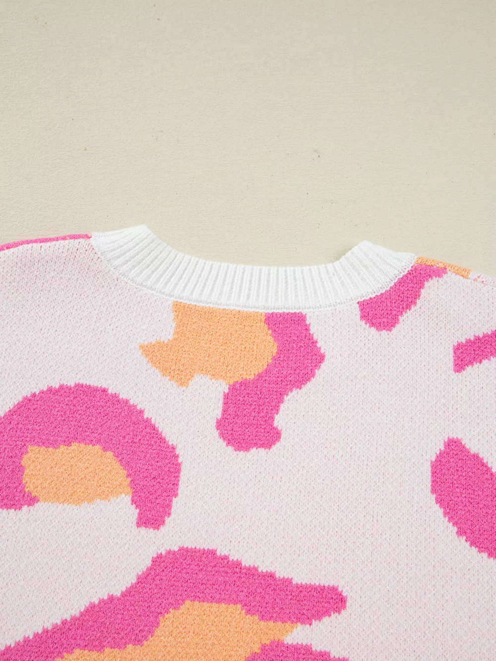 Leopard Print Drop Shoulder Baggy Sweater, image 5
