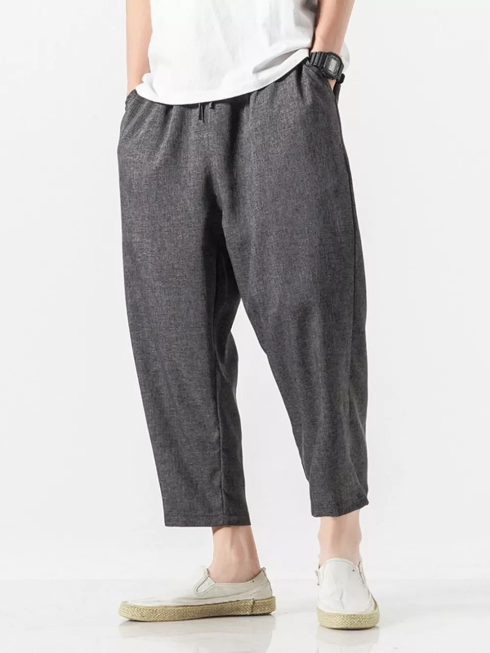 Men's Plus Size Casual Cropped Pants, image 5