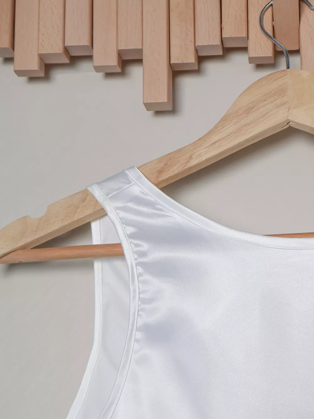Satin Deep V-Neck Tank, image 6