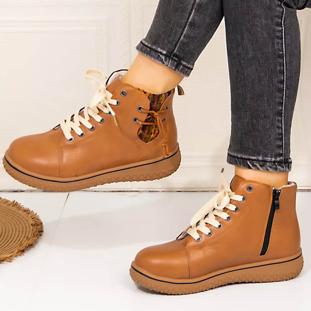 Lace-Up Ankle Boots with Zipper Detail, image 9