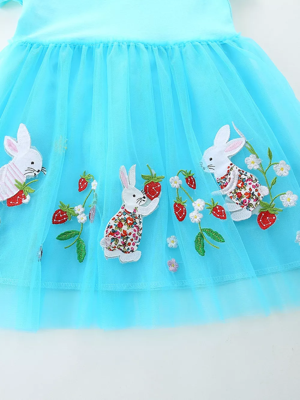 Children's Bunny Embroidered Tulle Dress, image 5