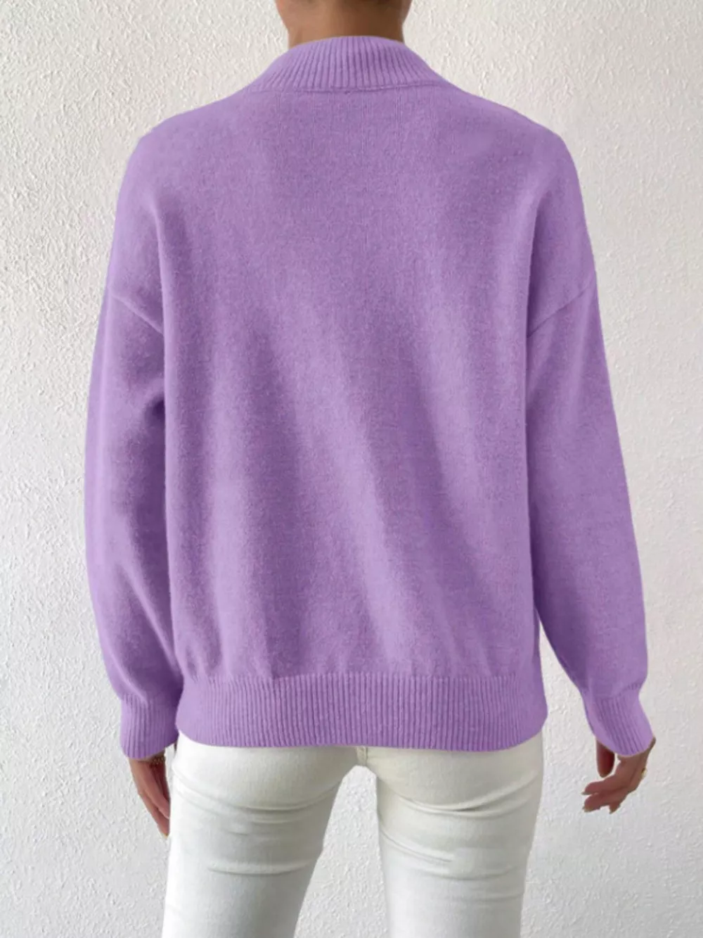 Mock Neck Dropped Shoulder Sweater, image 25