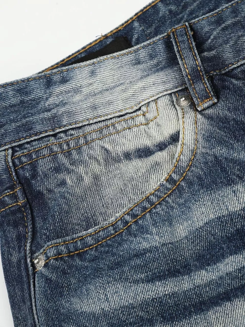 Men's Studded Washed Bootcut Jeans, image 4
