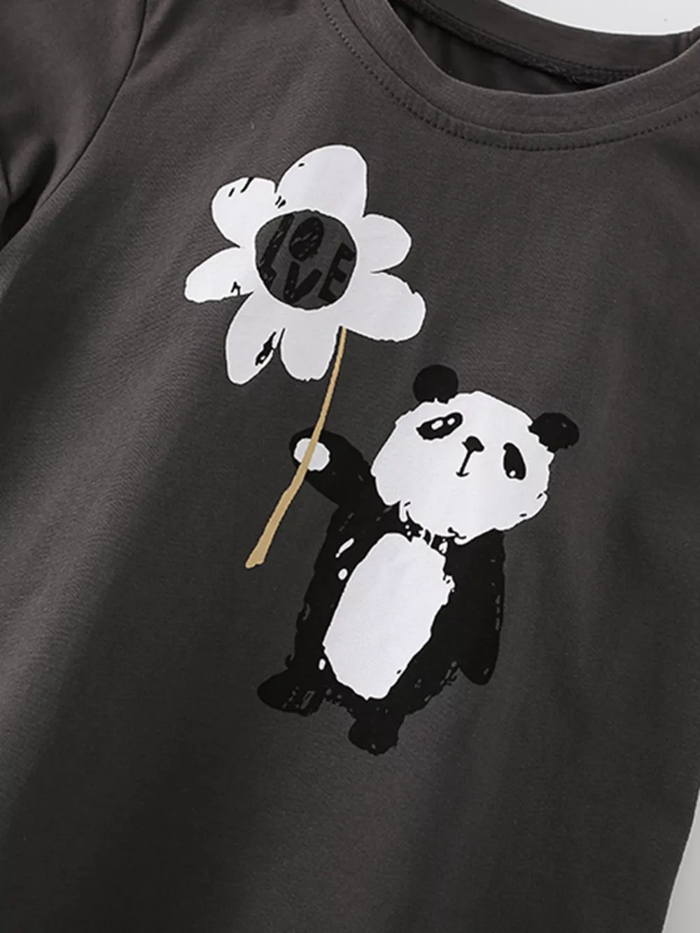 Children's Panda Graphic Short Sleeve T-Shirt, image 3