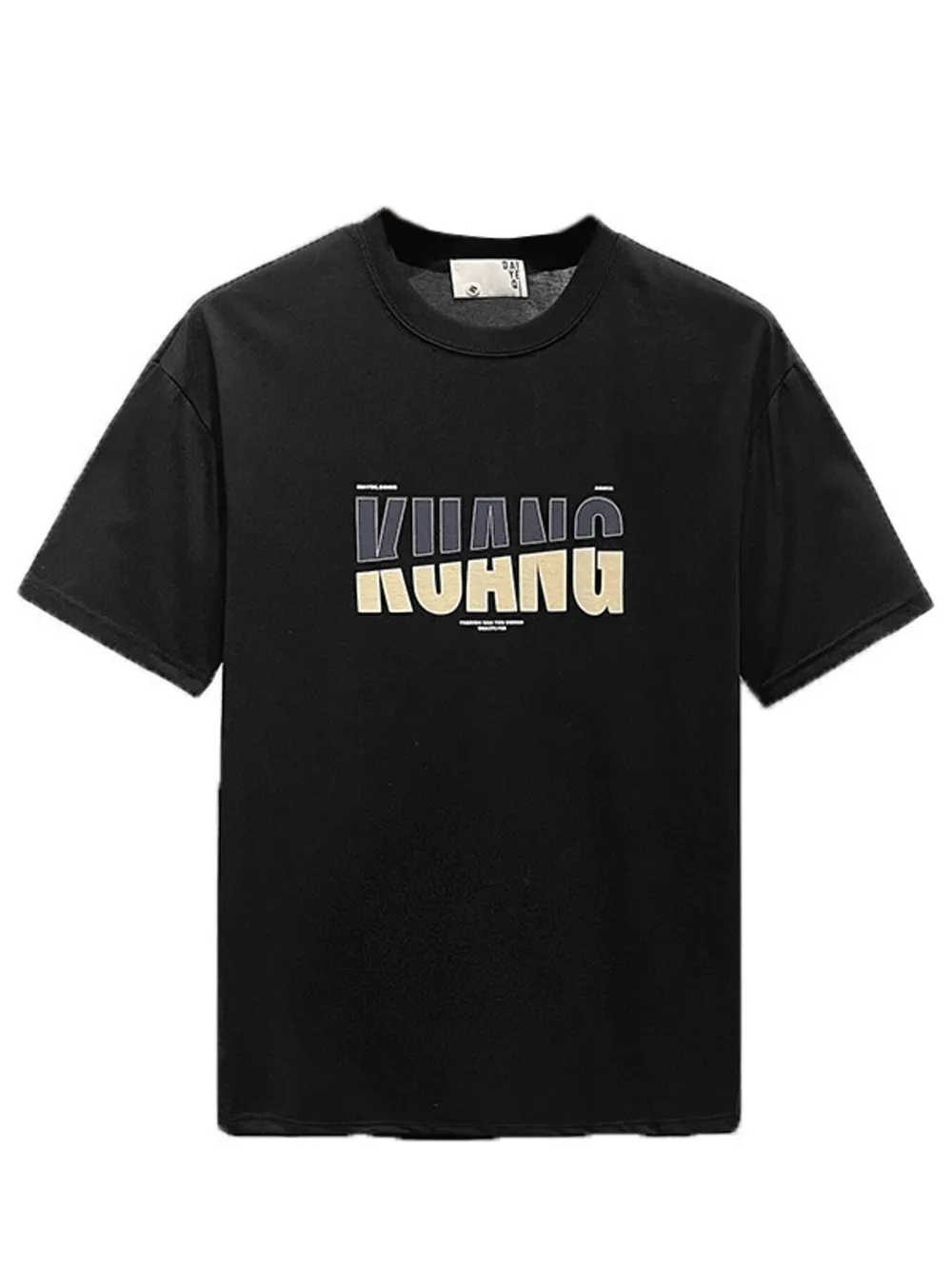 Men's Full Size Letter Round Neck Short Sleeve T-Shirt Plus Size, image 3
