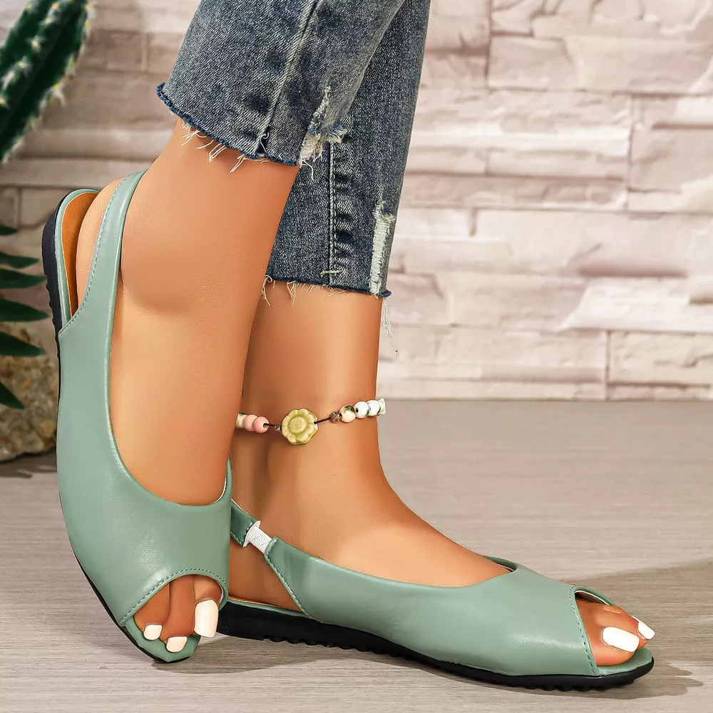 Peep Toe Flats Sandals, image 10