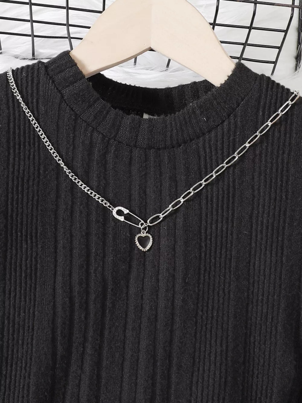 Children's Ribbed Knit Long Sleeve Dress, image 7