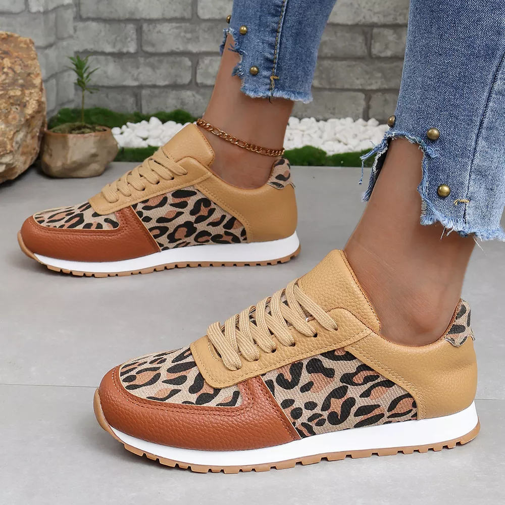 Leopard Print Casual Sneakers, image 3