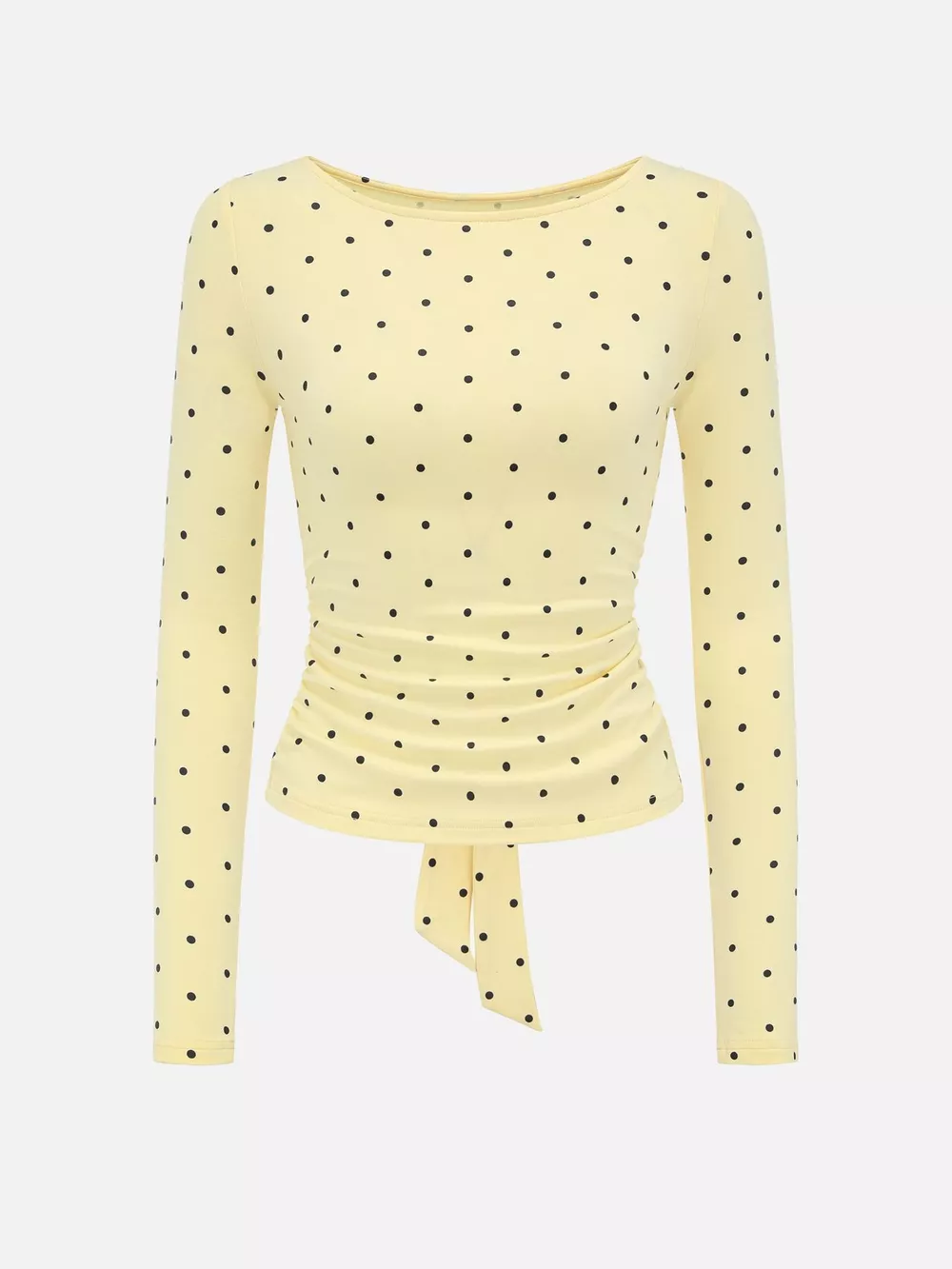 Long Sleeve Polka Dot Tie Back T-Shirt, image 9