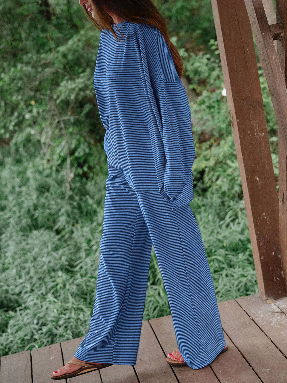 Striped Long Sleeve Top and Pants Set, image 11