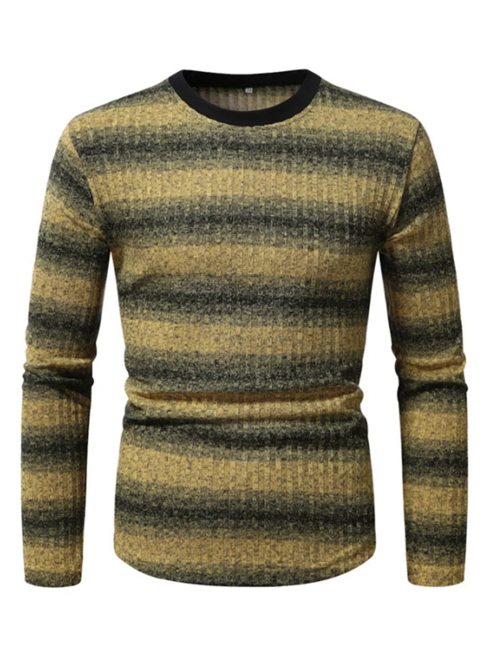Men's Full Size Striped Long Sleeve T-Shirt Plus Size