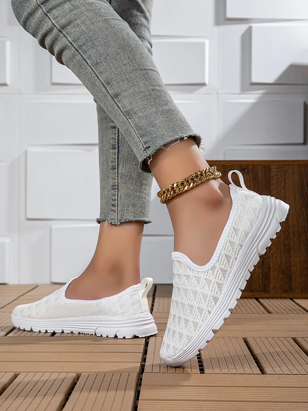 Breathable Mesh Slip-On Sneakers, image 3