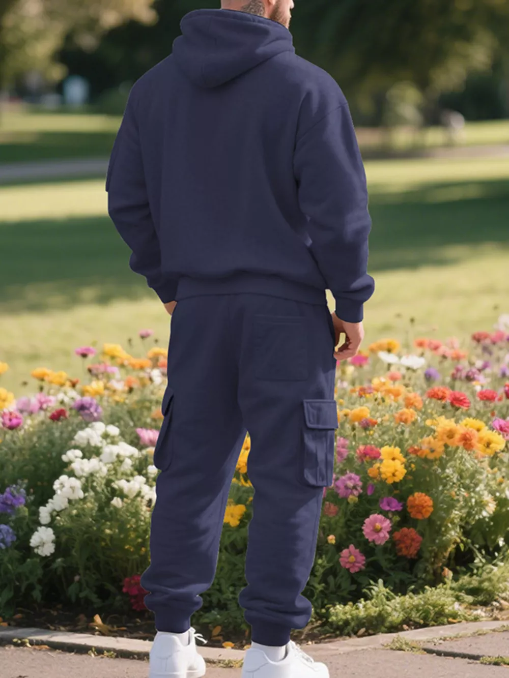 Men's Plus Size Tactical Cargo Hoodie and Jogger Set, image 11