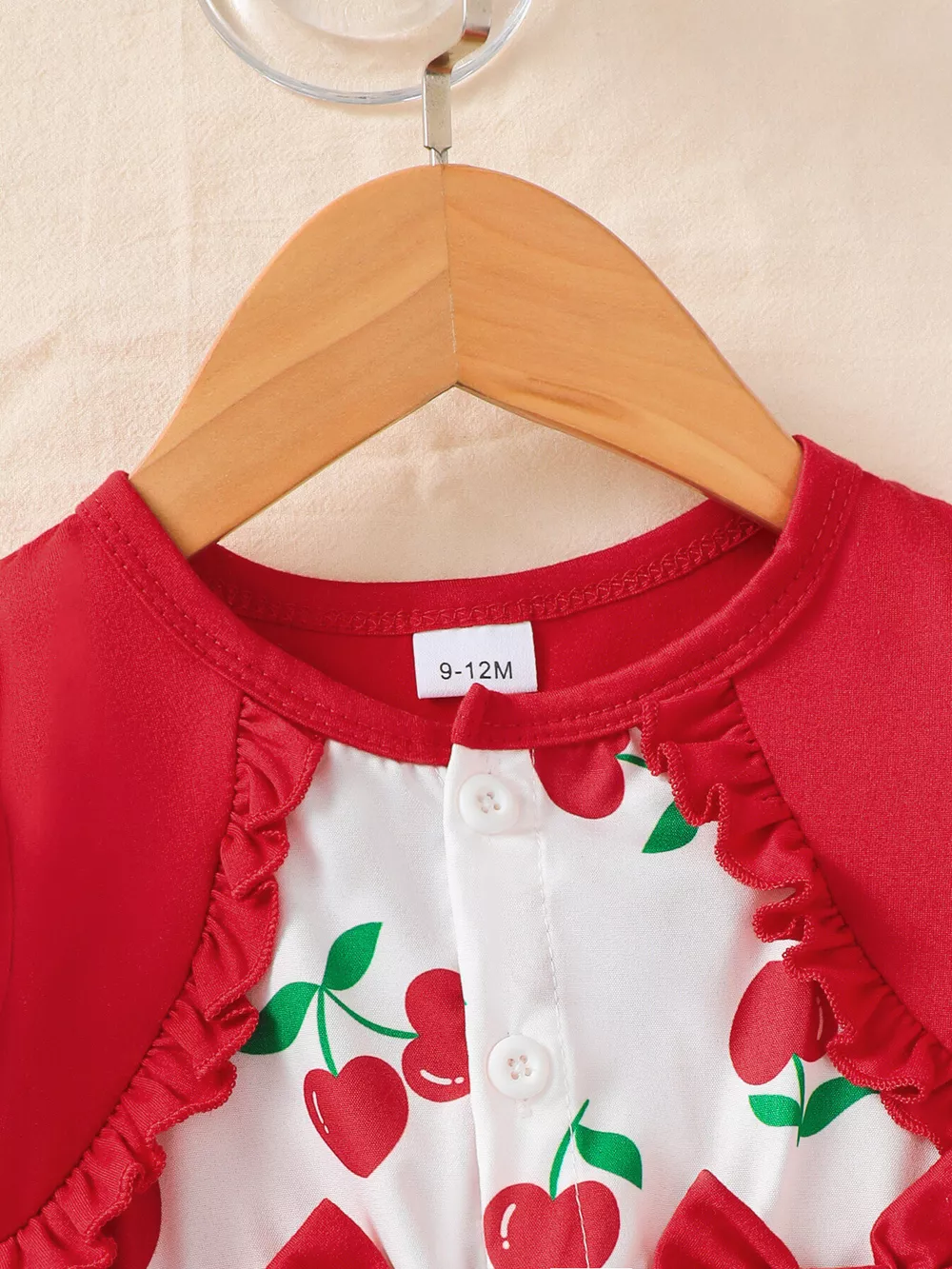 Children's Cherry Print Bow Decor Dress, image 2