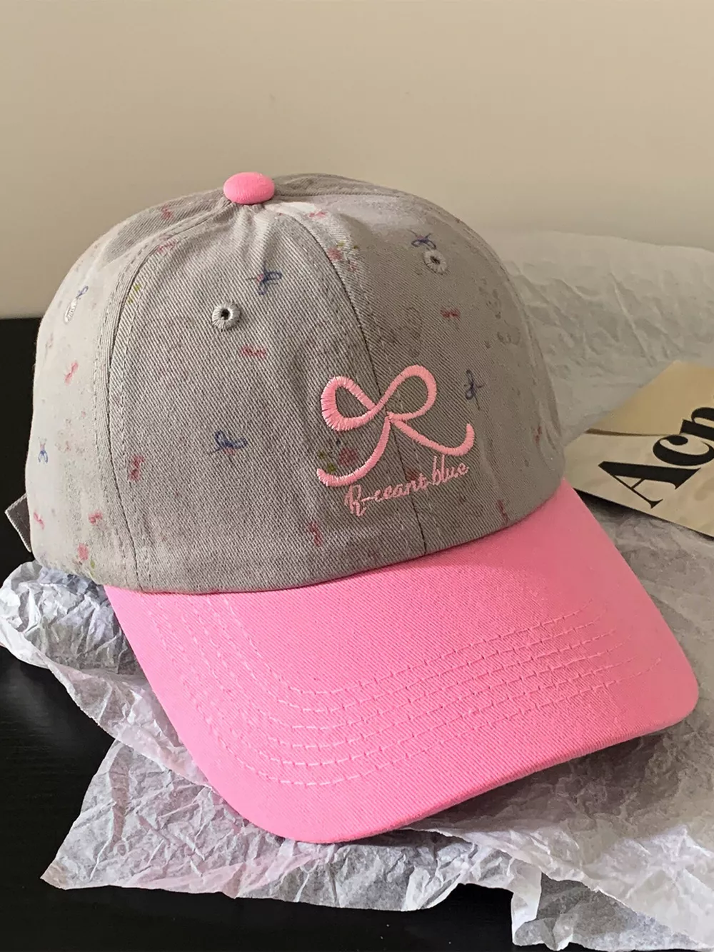 Bow Embroidered Baseball Cap, image 2