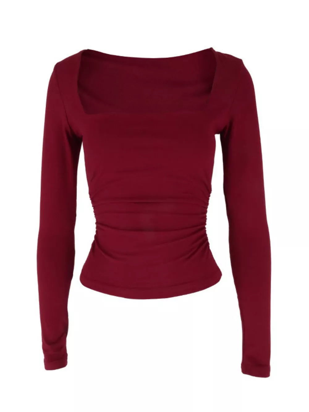 Square Neck Slim Fit Long Sleeve T-Shirt, image 8