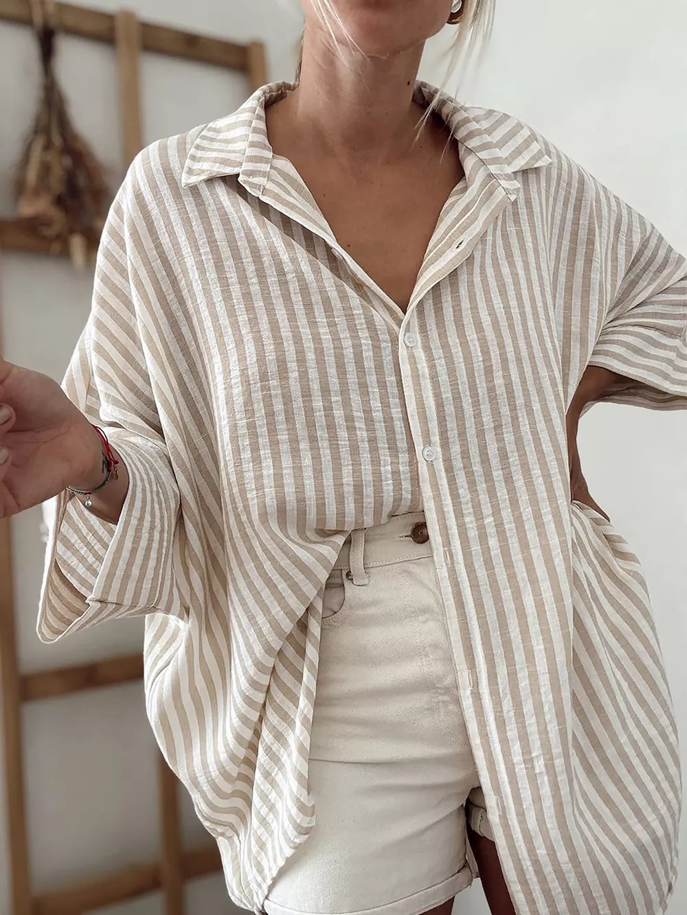 Striped Button-Down Long Sleeve Shirt