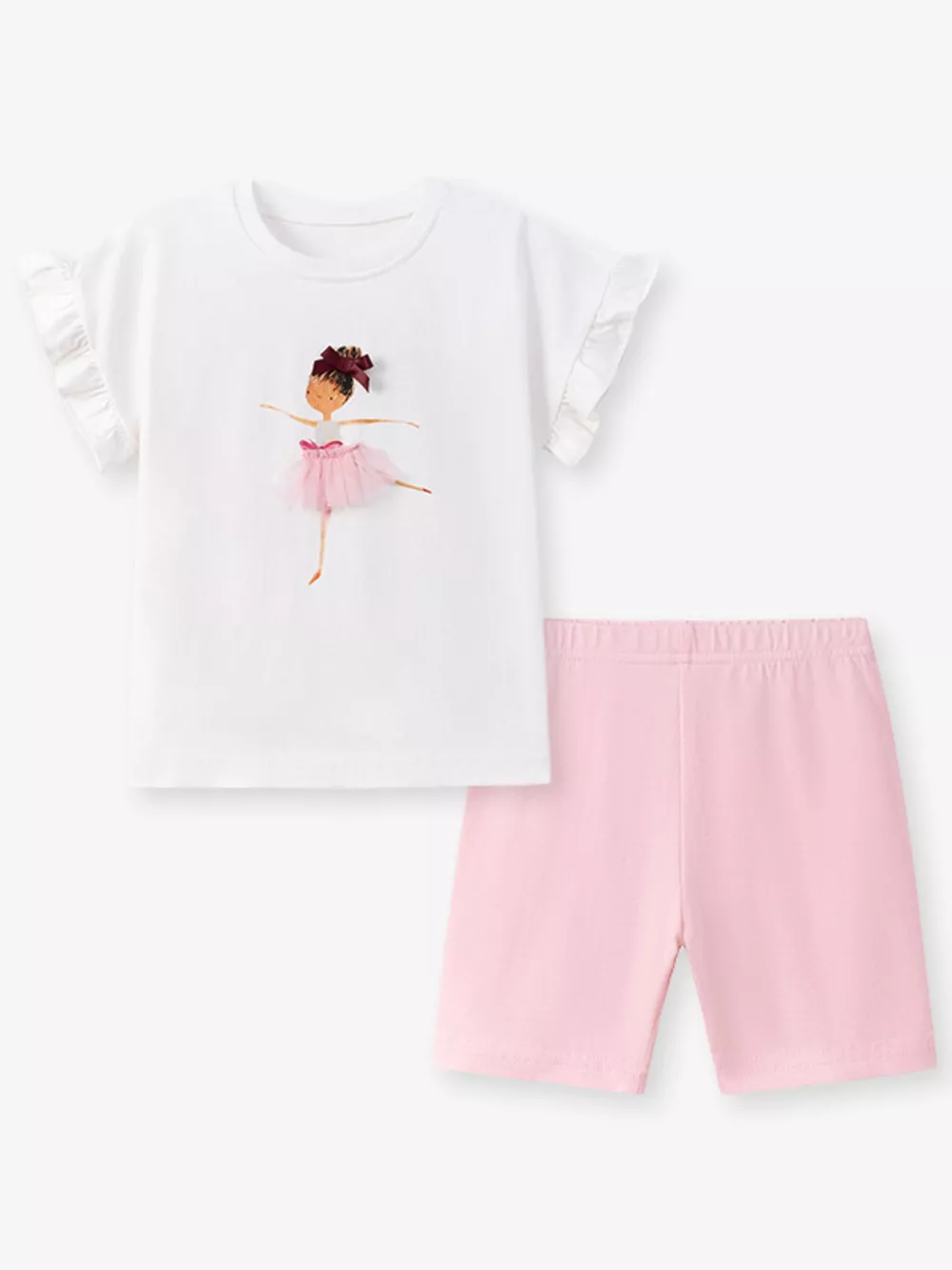Children's Ballerina Graphic Tee & Shorts Set, image 3