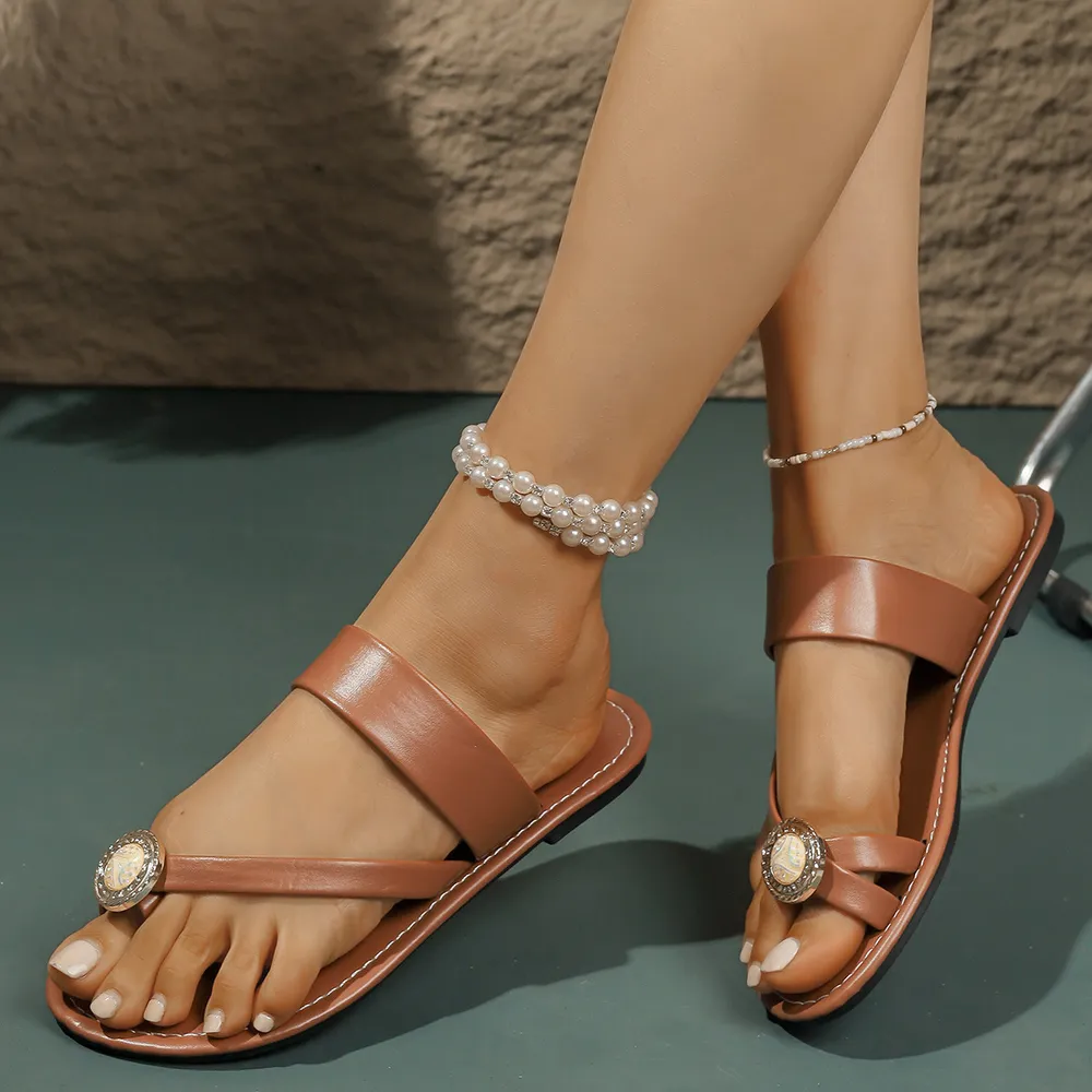 Toe Loop Flats Sandals, image 14