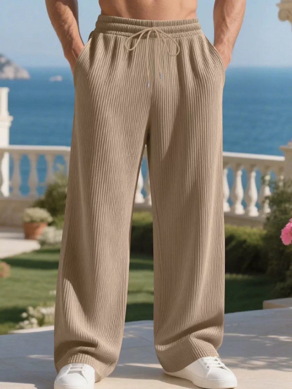 Men's Full Size Relaxed Fit Drawstring Pants Plus Size, image 2