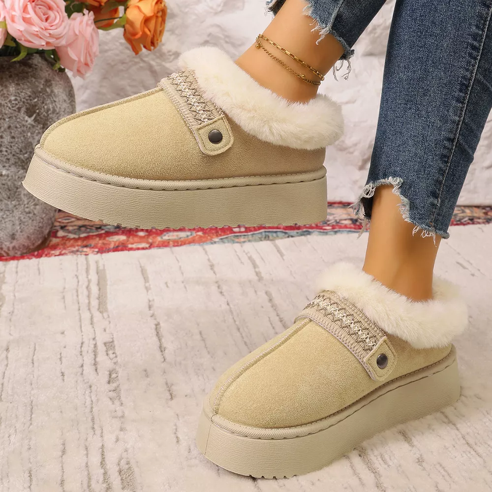 Platform Faux Fur Lined Suede Slip-On Boots, image 6