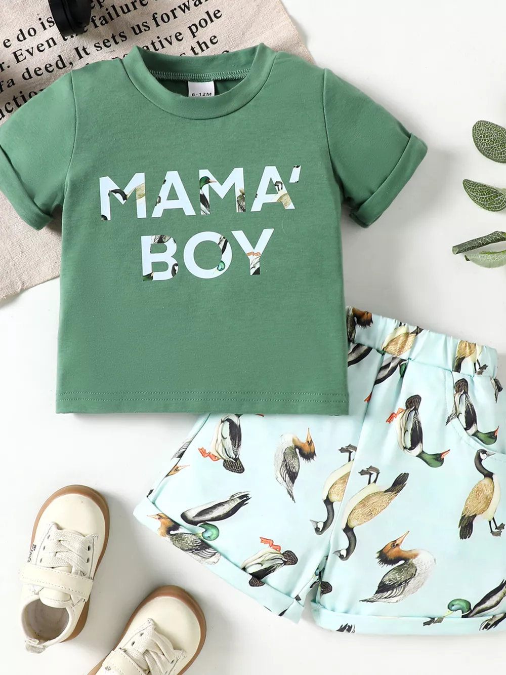 Children's Mama' Boy Graphic Casual Tee and Shorts Set, image 12