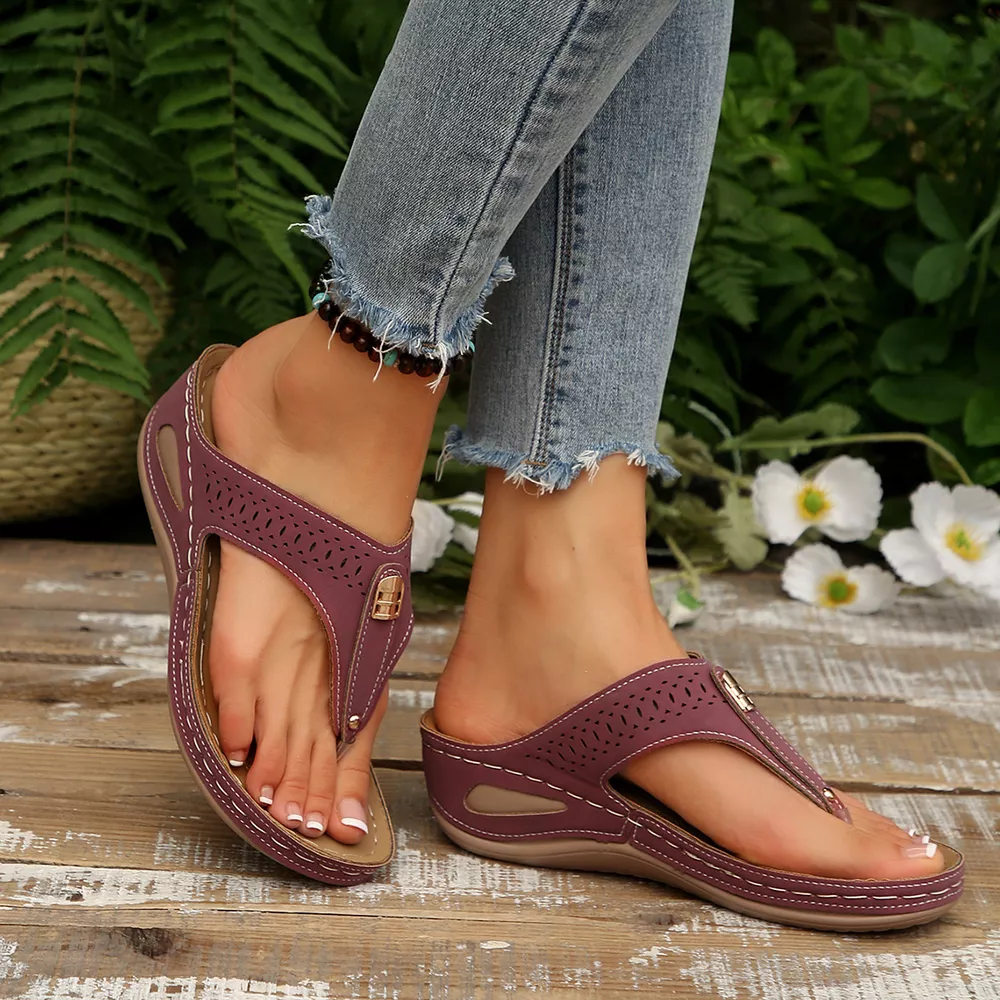 Toe Post Wedge Sandals, image 4