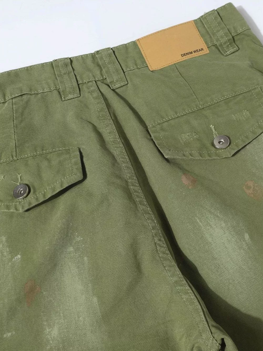 Men's Distressed Cargo Pants with Paint Splatter, image 5