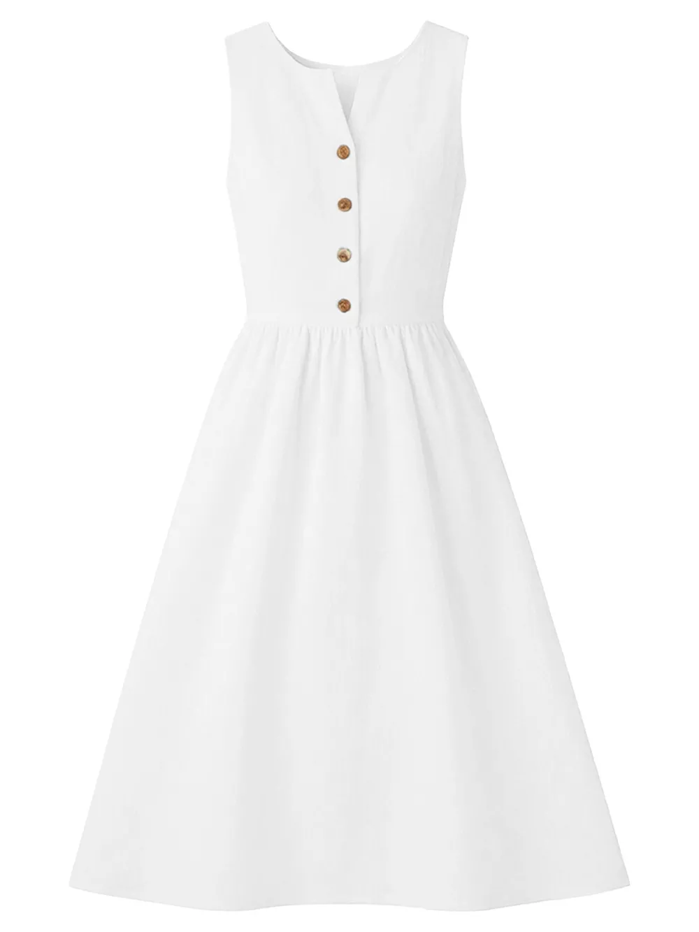 Sleeveless Button Front Flowy Midi Dress, image 10