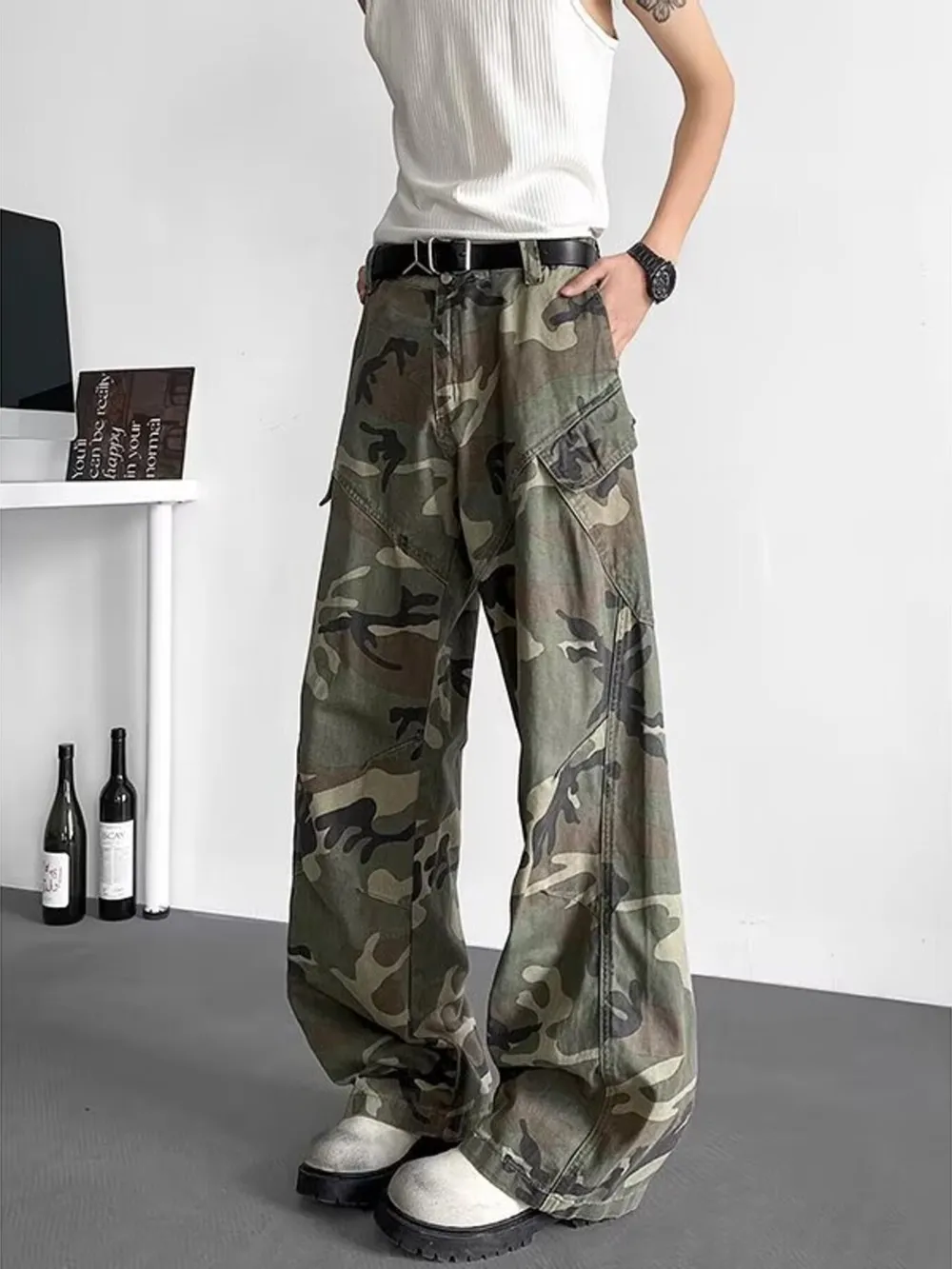 Men's Plus Size Loose Fit Camouflage Cargo Pants, image 2