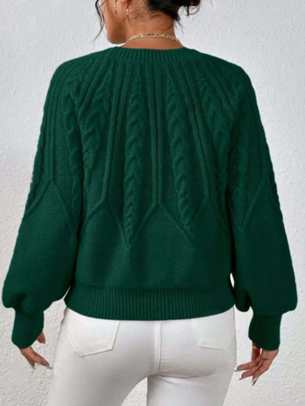 Cable Knit Long Sleeve Sweater, image 12