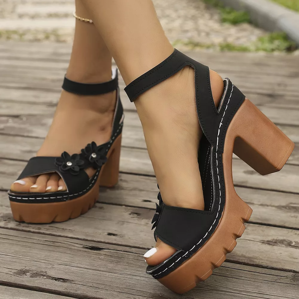 Open Toe Block Heels Sandals, image 3