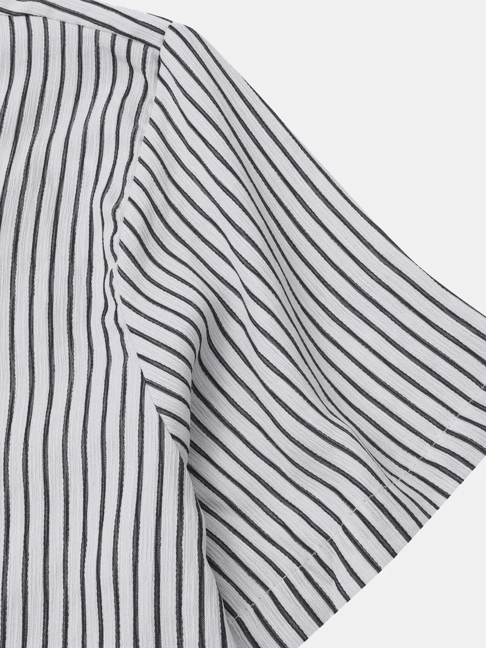 Men's Plus Size Striped Short Sleeve Button-Down Shirt, image 2