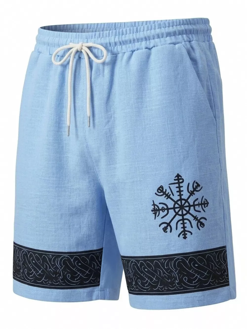Men's Full Size Linen Blend Drawstring Shorts Plus Size, image 18