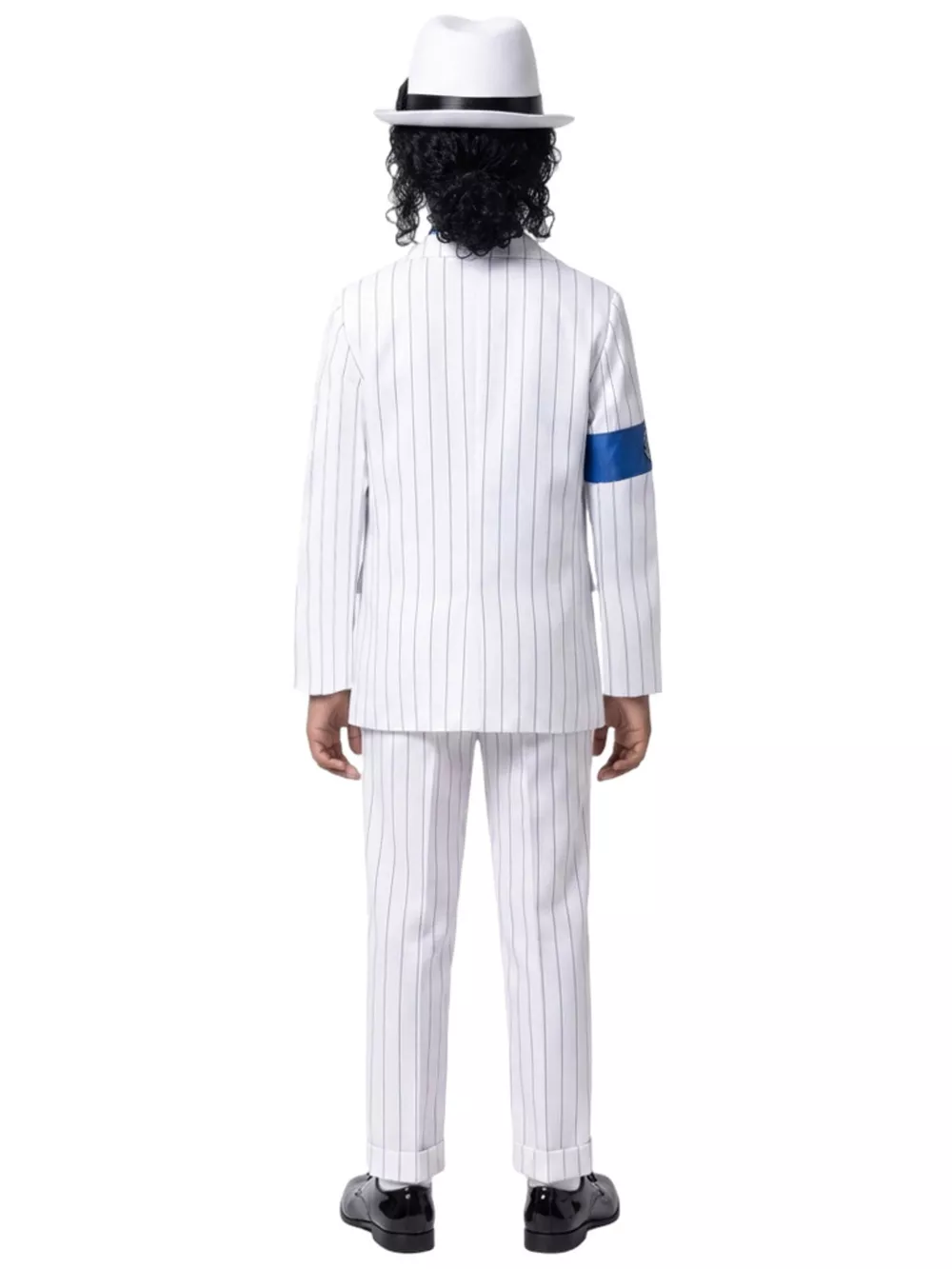 Children's Halloween Striped Suit Costume 5 Piece Set with Shirt and Fedora & Tie, image 5