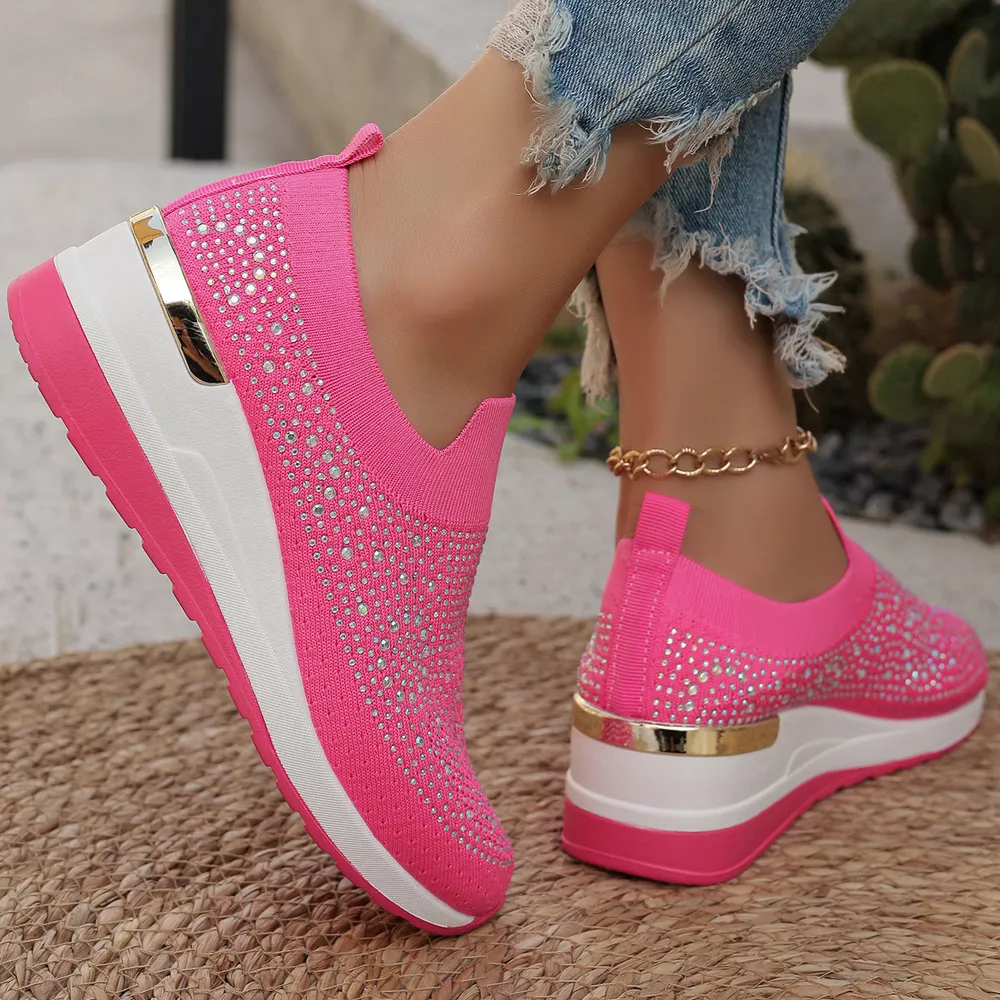 Rhinestone Round Toe Slip-Ons, image 7