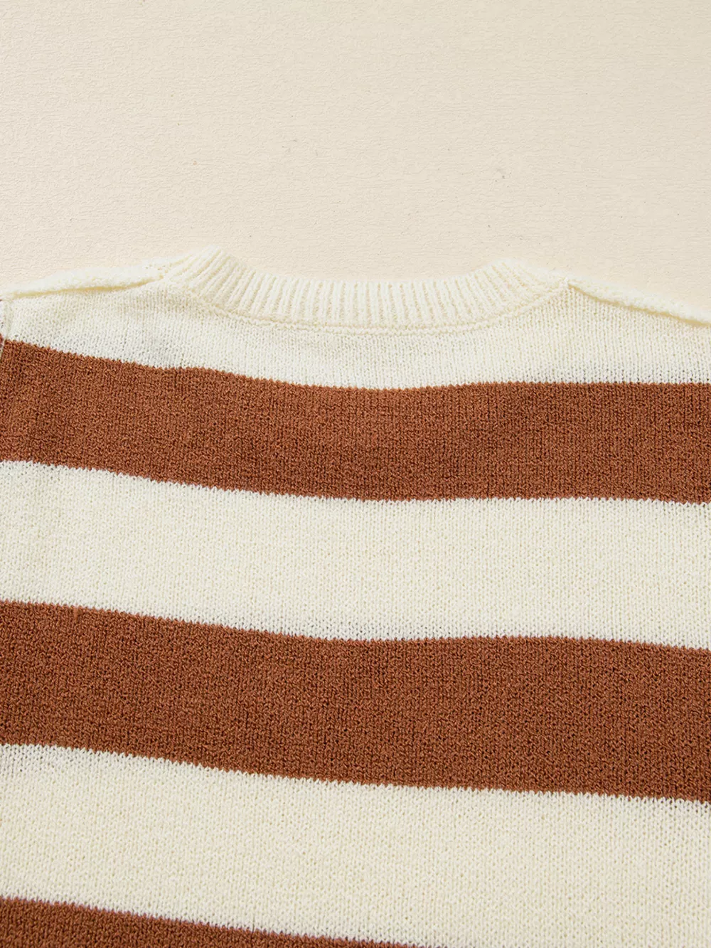 Stripe Drop Shoulder Sleeve Patchwork Baggy Sweater, image 4