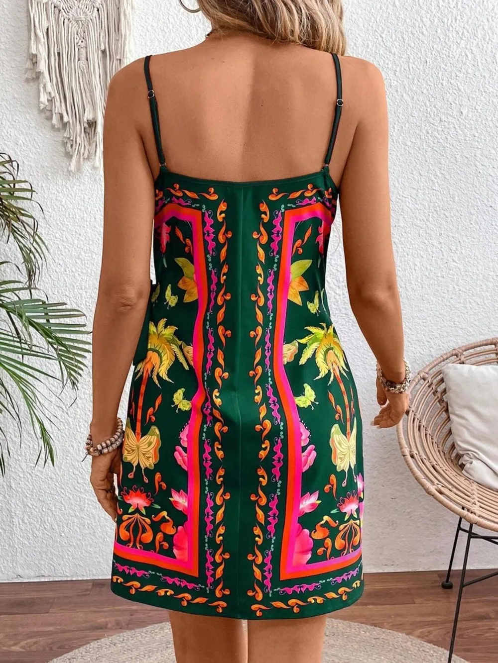 Floral Print Spaghetti Strap Wrap Mini Dress, image 11