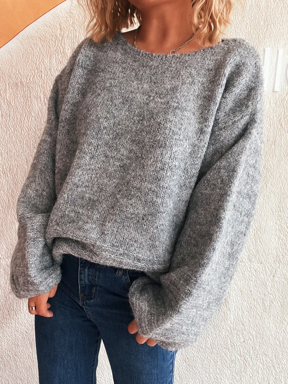Relaxed Fit Round Neck Sweater, image 16