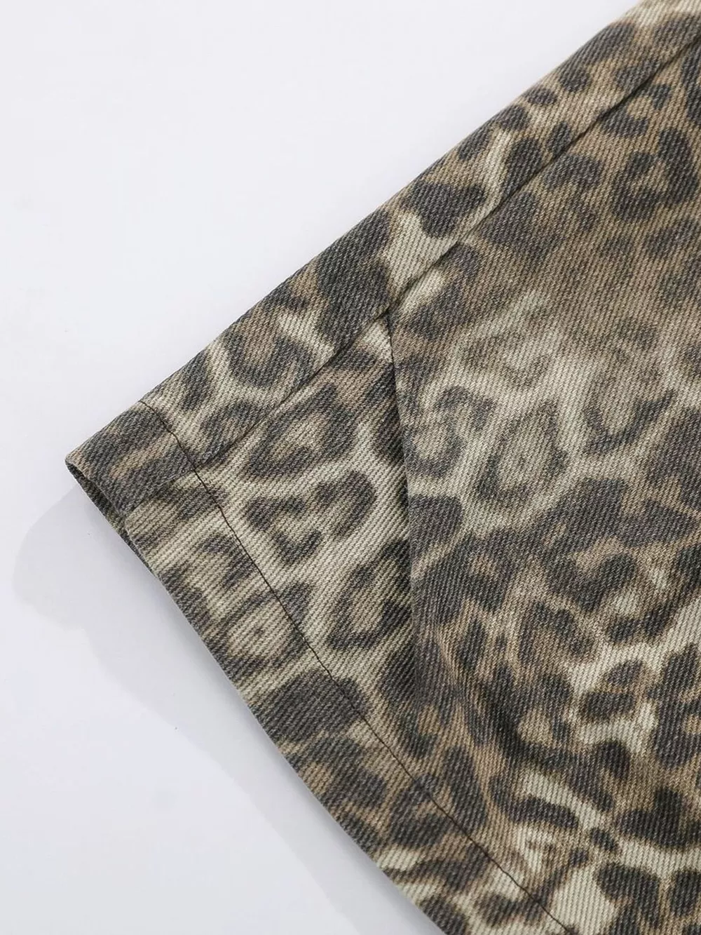 Men's Leopard Print Cargo Wide-Leg Capris, image 10