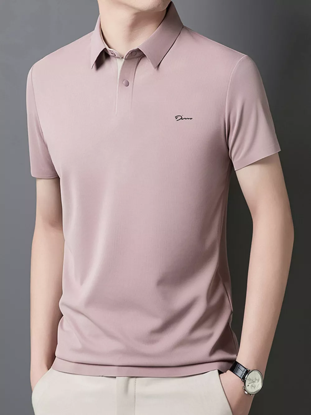 Men's Plus Size Button Detail Short Sleeve Polo, image 11