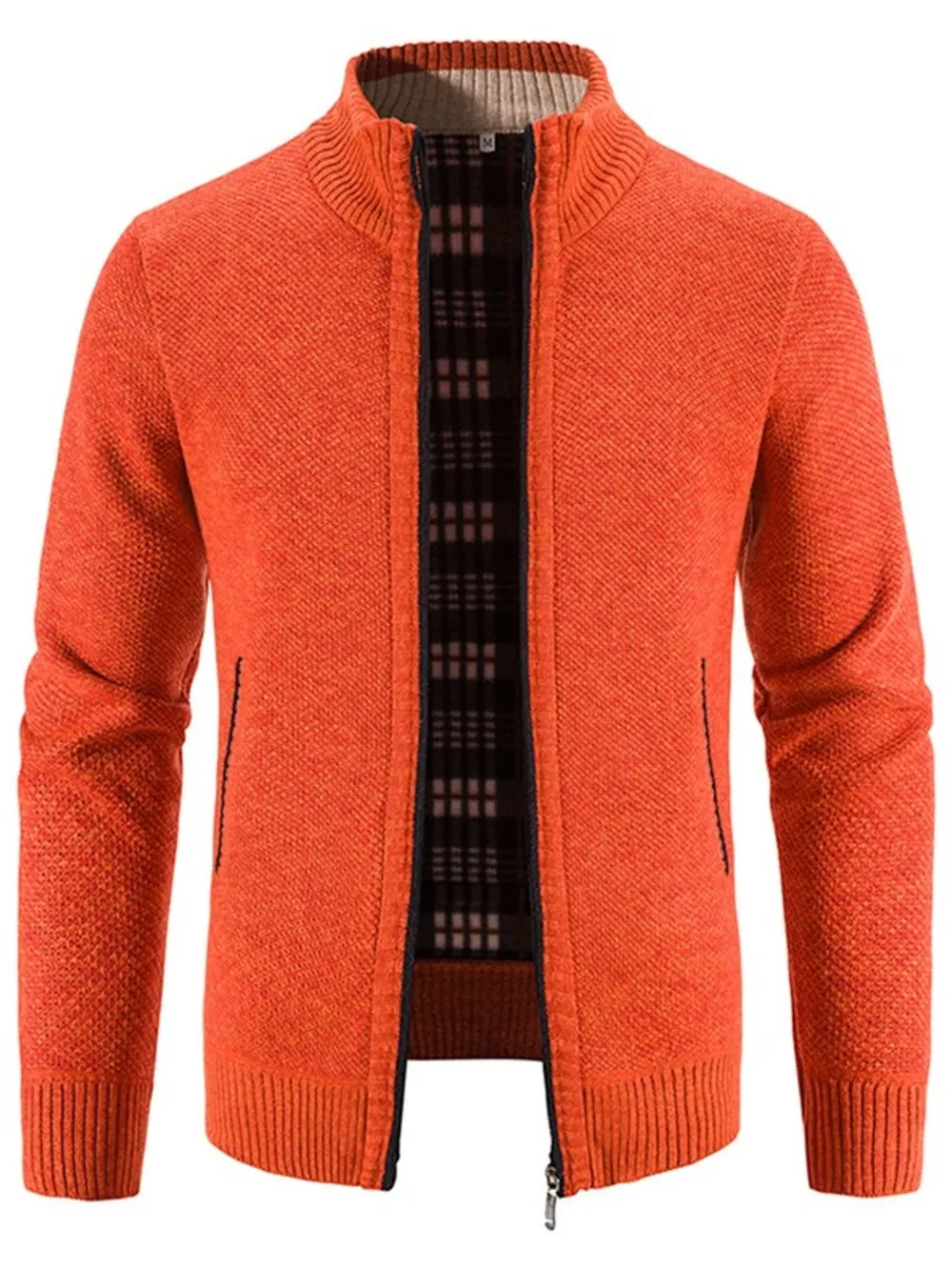 Men's Plus Size Zip-Up Sweater Cardigan with Stand Collar, image 16