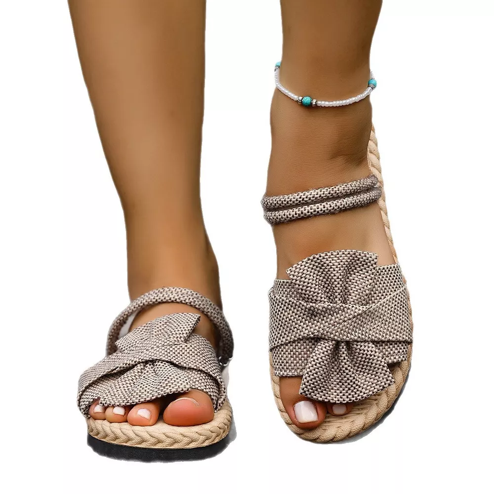 Bow Open Toe Flats Sandals, image 3