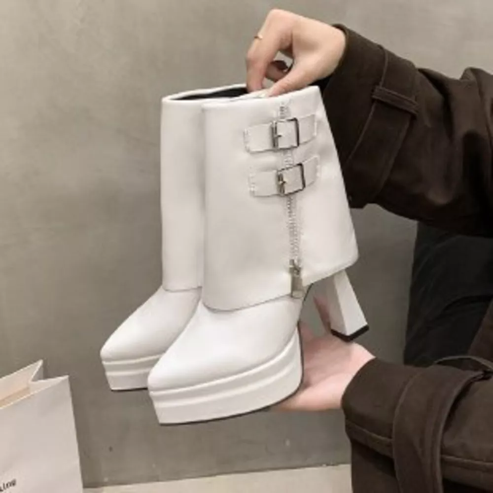 Point Toe Block Heels Boots, image 5