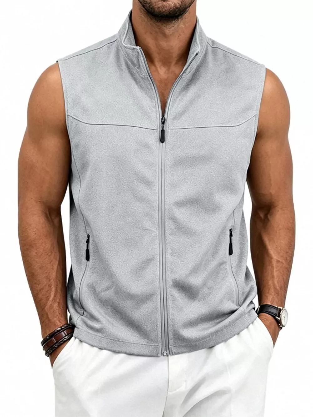 Men's Plus Size Zip Up Vest