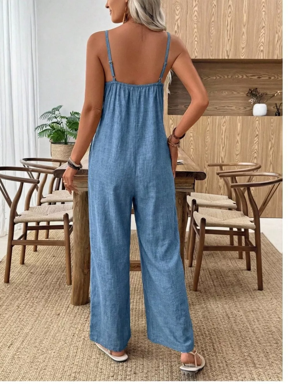 Spaghetti Strap Wide Leg Jumpsuit, image 2