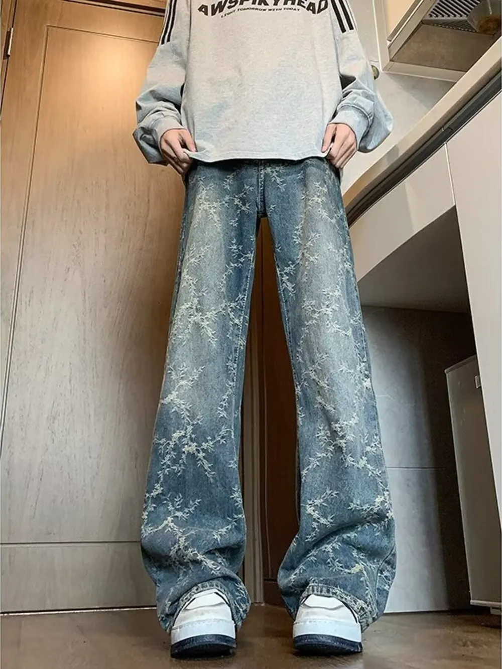 Men's Plus Size Wide Leg Jeans, image 4