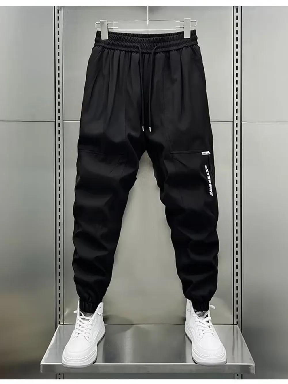 Men's Plus Size Drawstring Joggers with Pockets, image 4