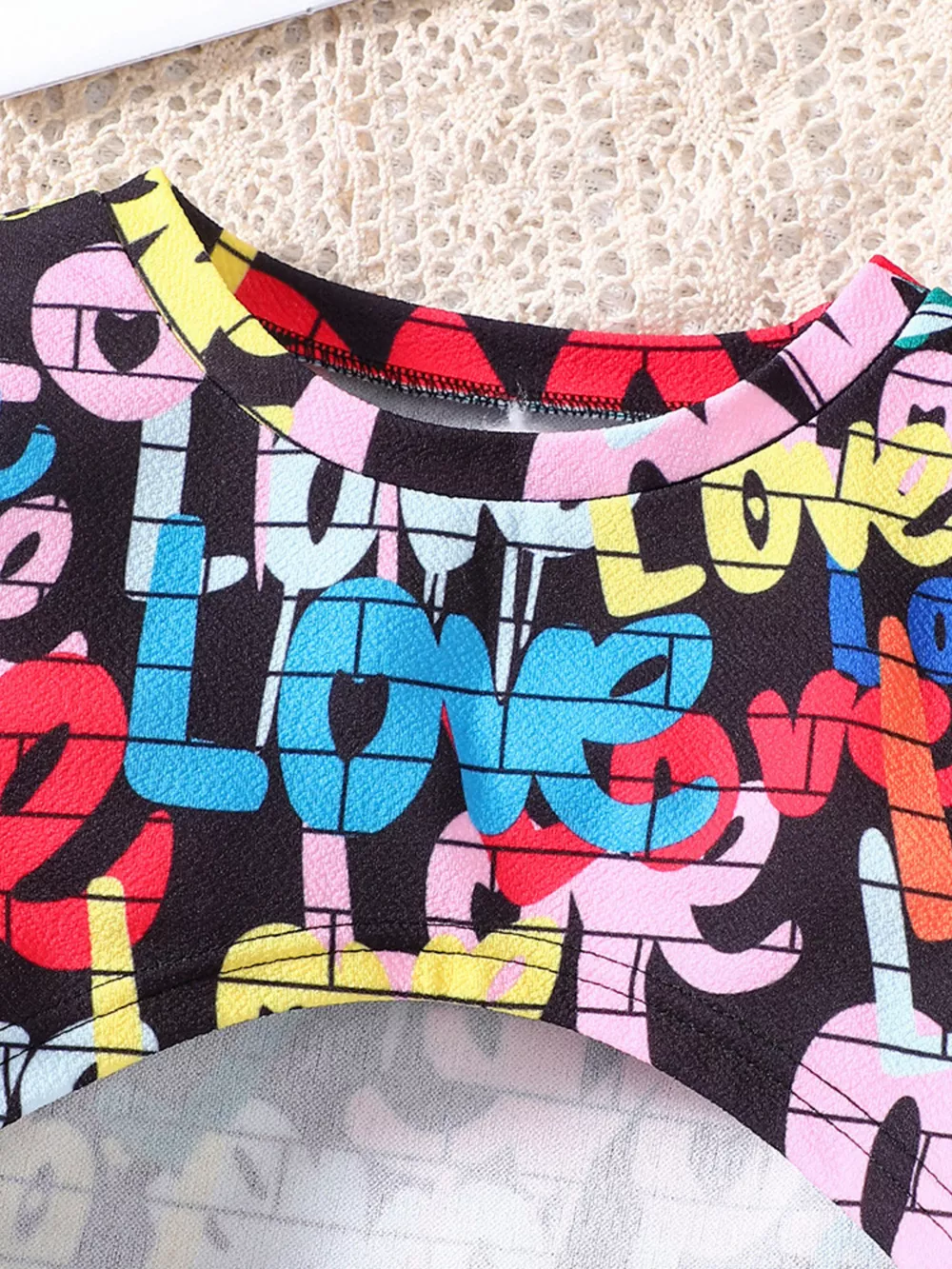 Children's Colorful Geometric Print Top & Jumpsuit Set, image 6